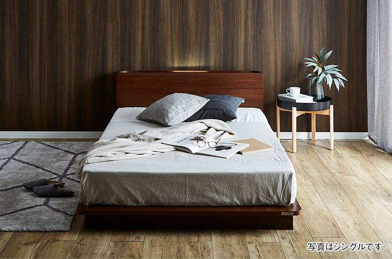 国産ポケットコイルマットレス付
ロータイプなので圧迫感を軽減
お部屋をすっきりとした印象に