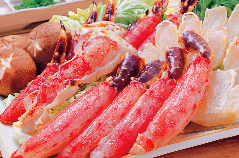 冷しゃぶ・天ぷら・焼きがになど
様々な料理で生ズワイガニを堪能できるセット