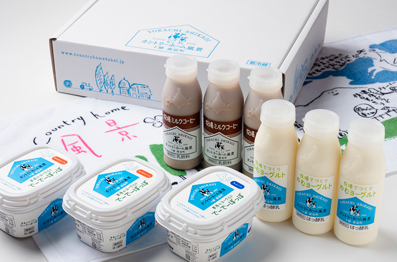 自社牧場で搾った生乳をその日のうちに加工し
濃厚でさっぱりとした乳製品の詰め合わせ