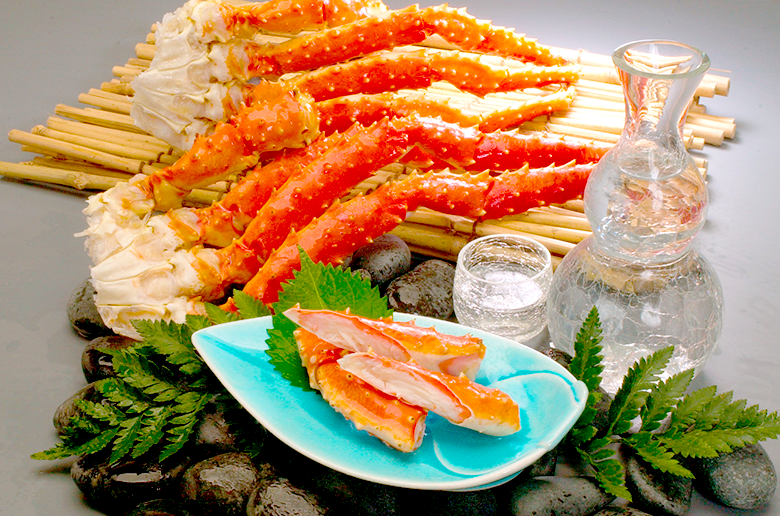 極寒の海で育まれたタラバガニを
茹で上げその場で急速冷凍