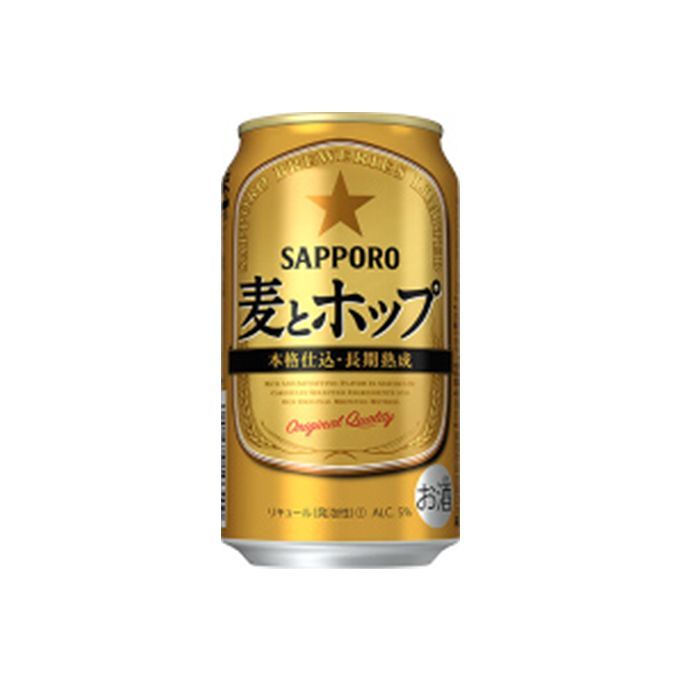 サッポロビールの 350ml。サッポロ麦とホップ350ml×24本