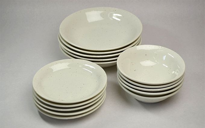 雪粉引15ピースセット[美濃焼]