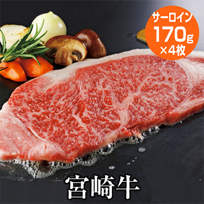  牛肉。宮崎牛 サーロイン170g×4