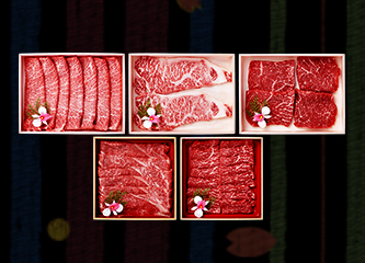 仙台牛のA5ランクバラエティセット(肩ロース・モモ肉・サーロインステーキ・バラ肉・モモステーキ)